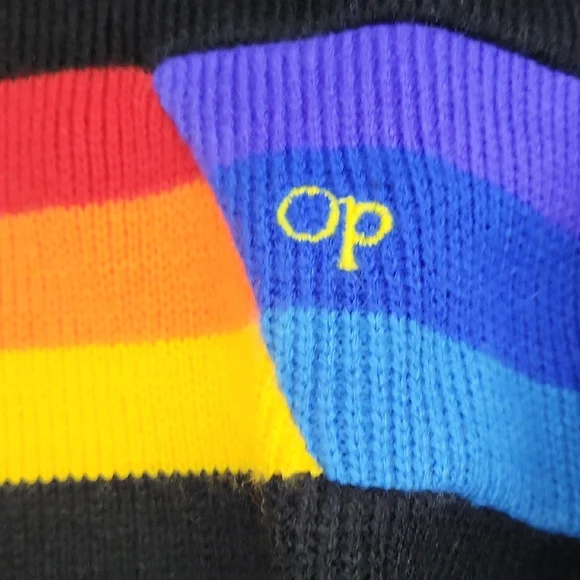 OP Black Sweater with Multicolor Stripe - Picture 4 of 6